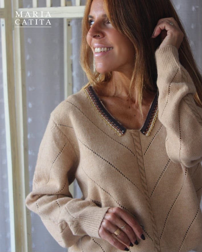 Camisola decote v