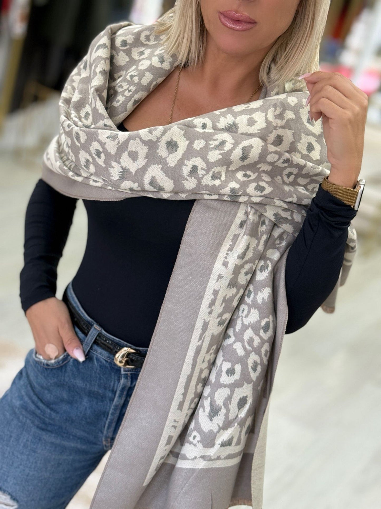 Echarpe padrão animal