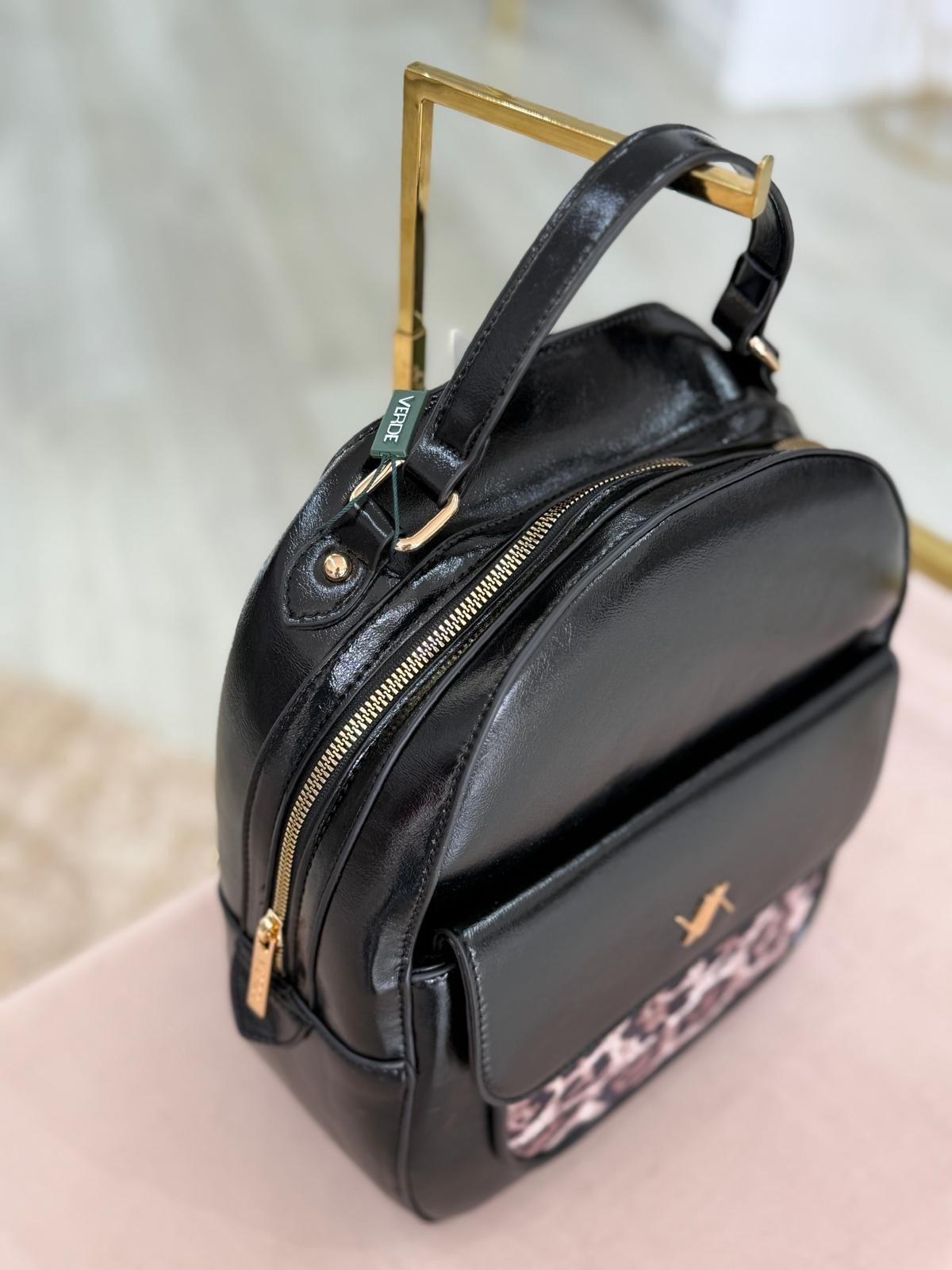 Mochila efeito pele com animal print (+ cores)