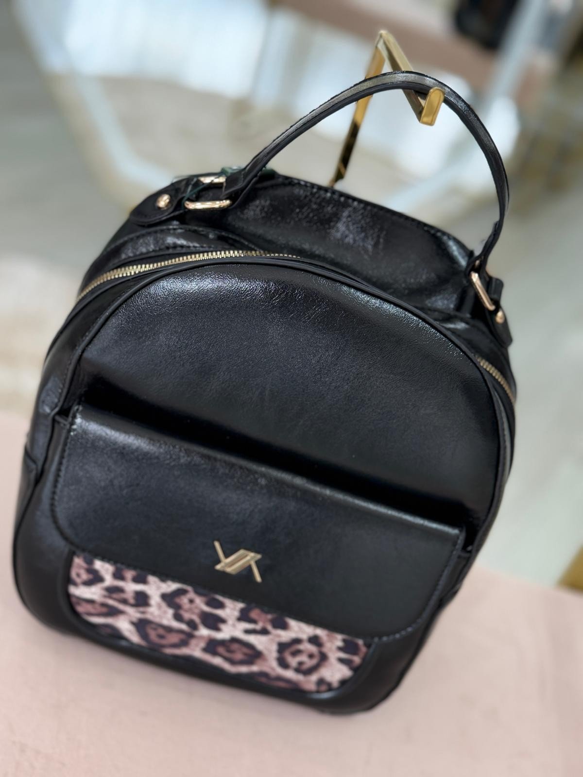 Mochila efeito pele com animal print (+ cores)