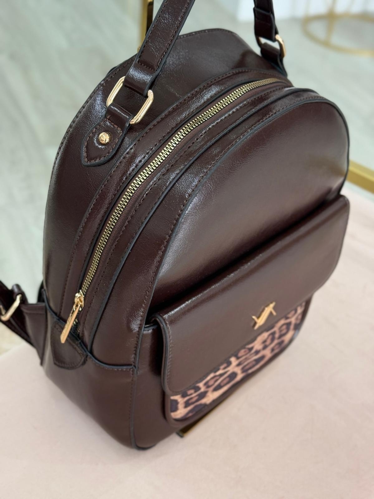 Mochila efeito pele com animal print (+ cores)