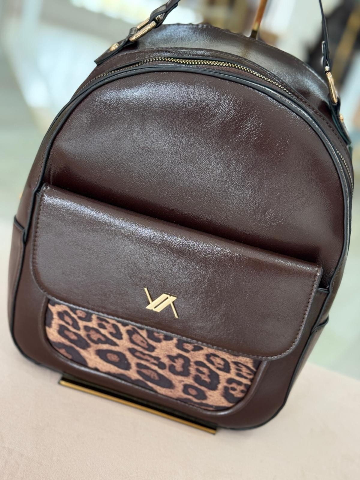 Mochila efeito pele com animal print (+ cores)