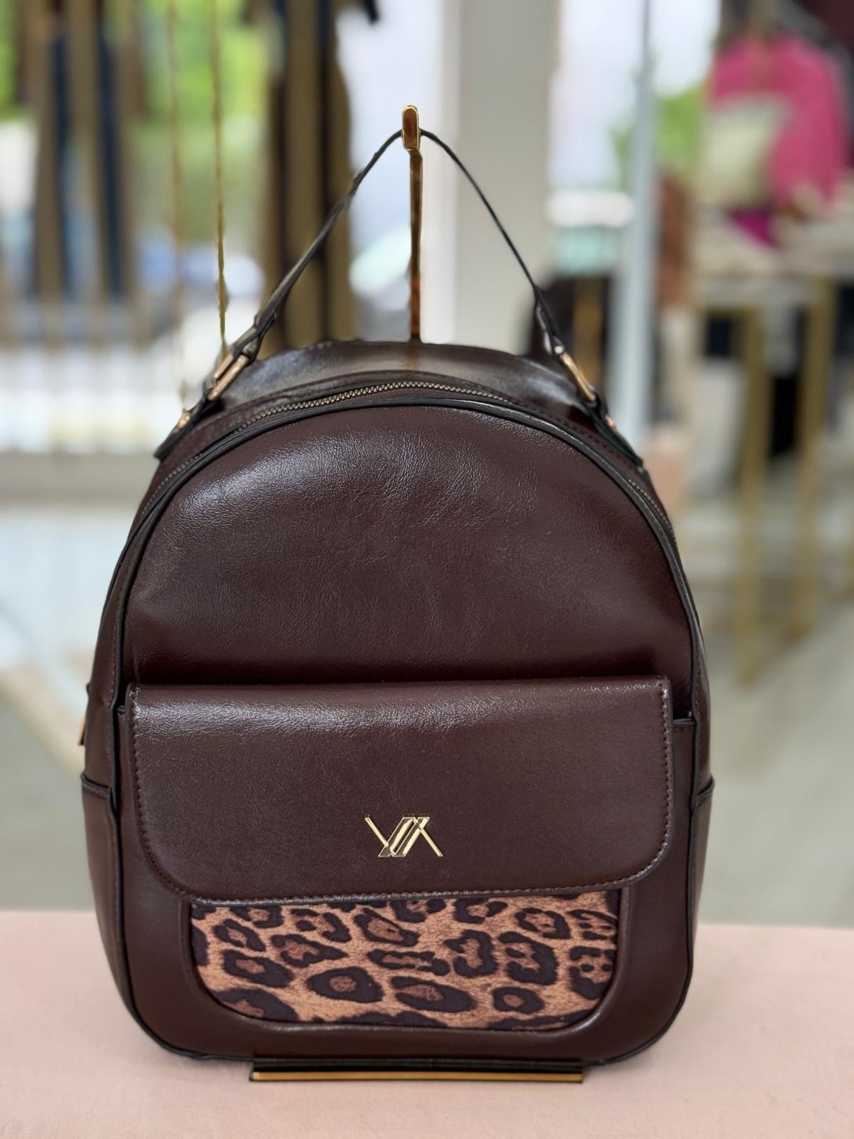 Mochila efeito pele com animal print (+ cores)