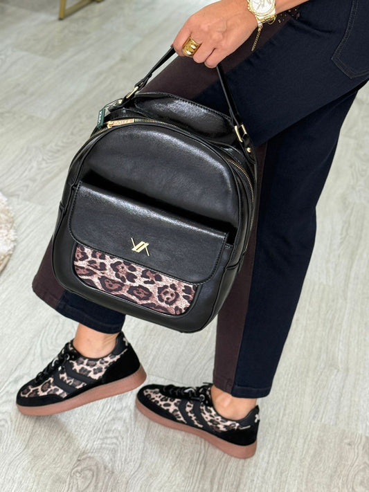 Mochila efeito pele com animal print (+ cores)