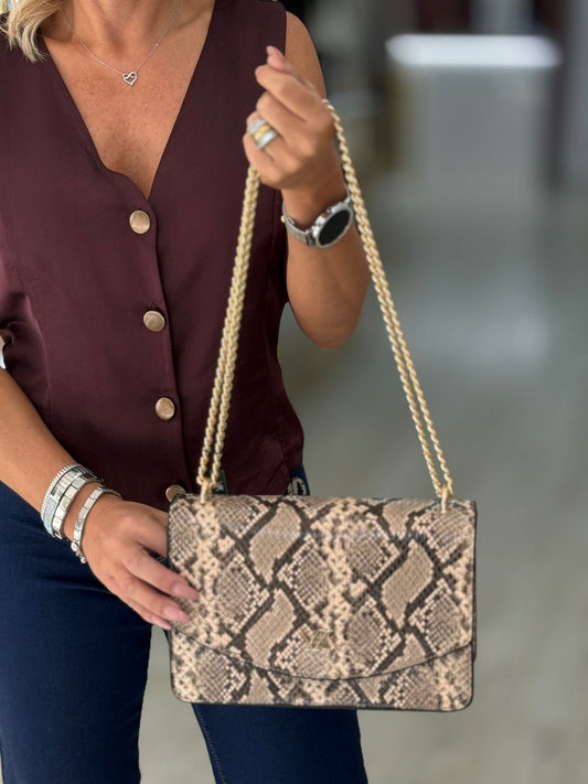 Mala tiracolo padrão cobra