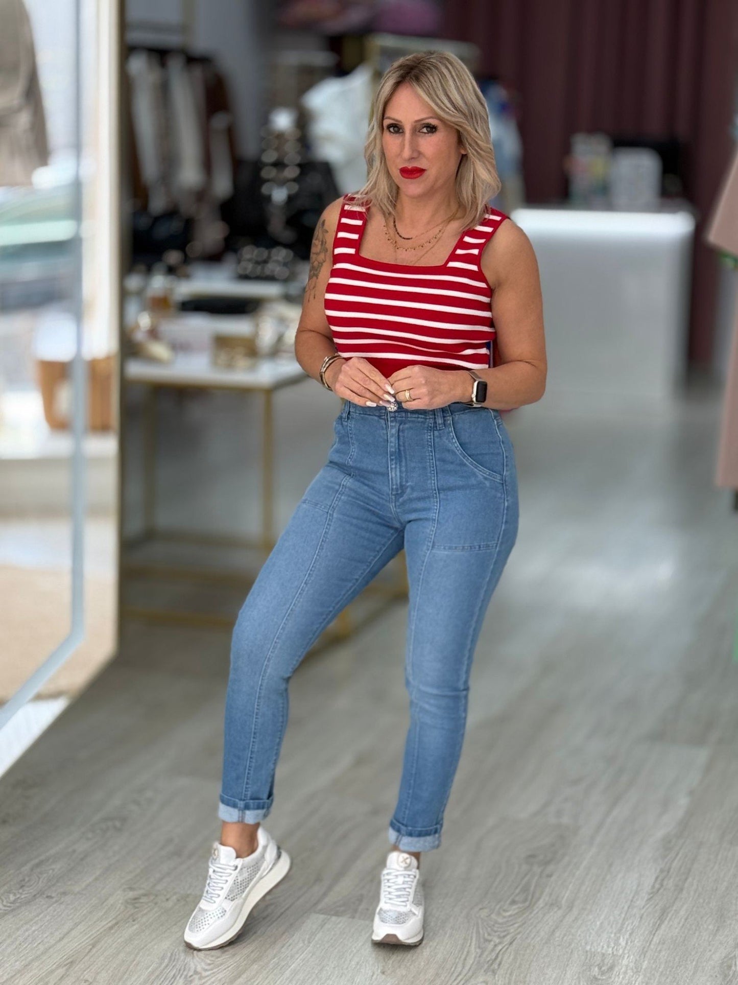 Top cropped de malha