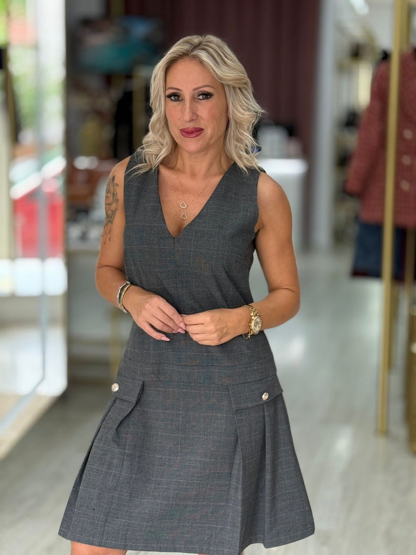 Vestido em tweed