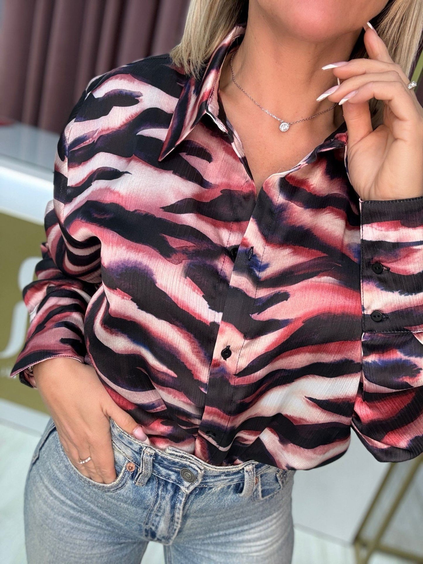 Camisa fluída estampada