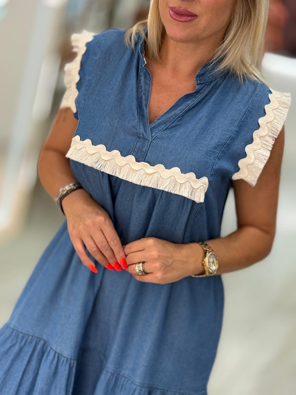 Vestido ganga fina