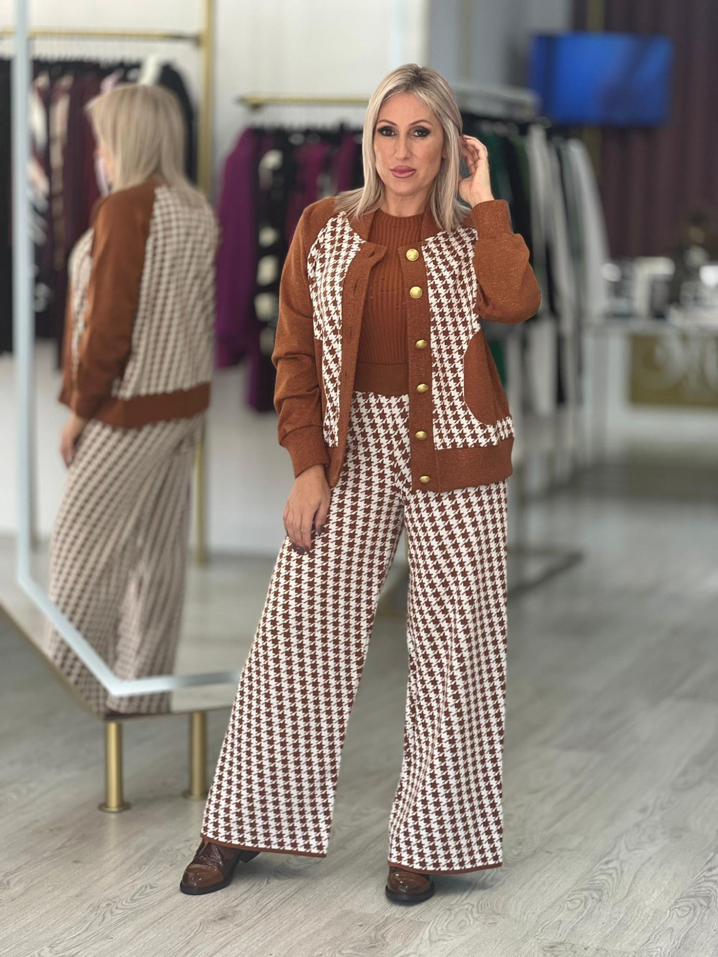 Calças pied-de-poule