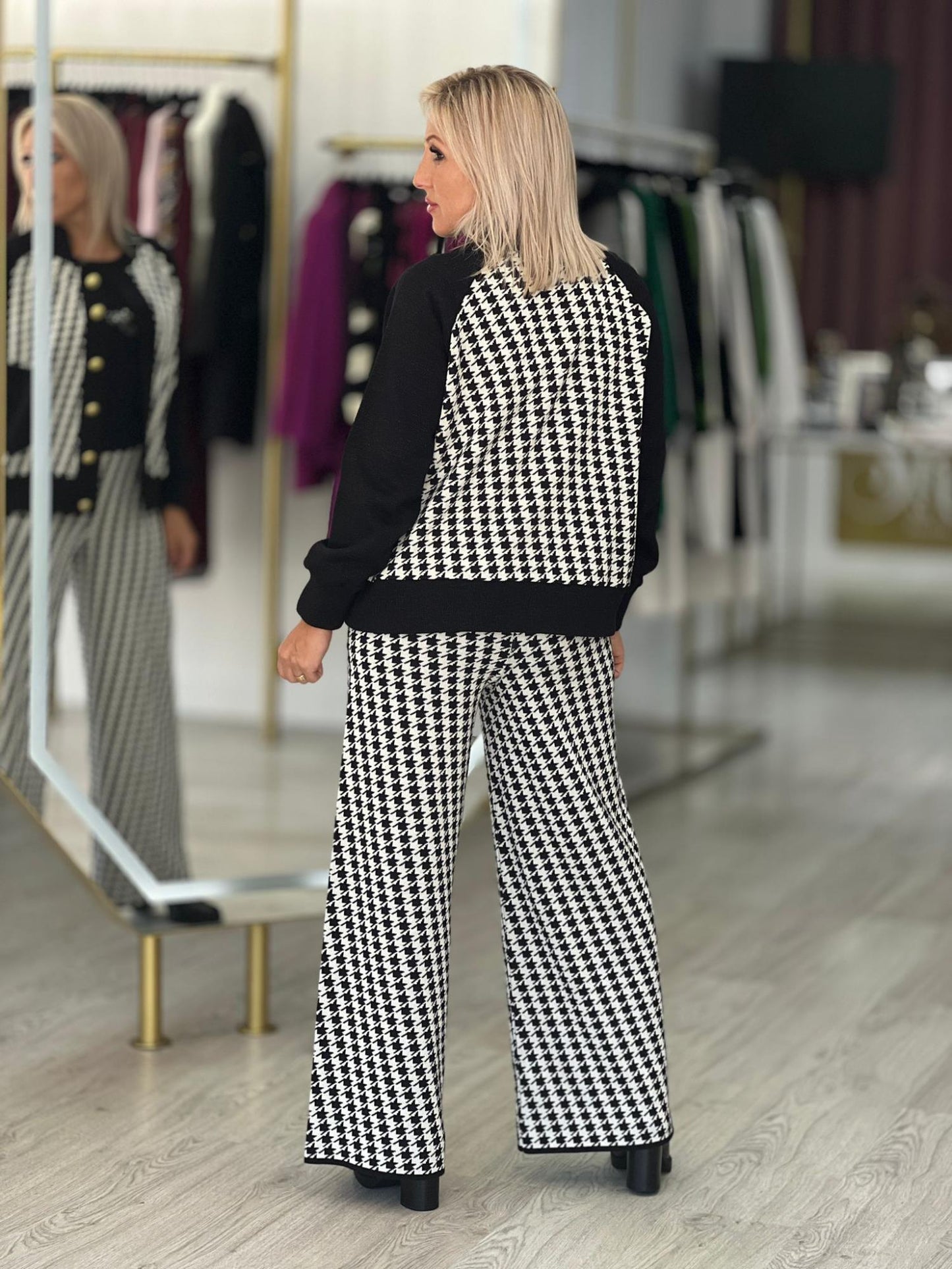 Calças pied-de-poule