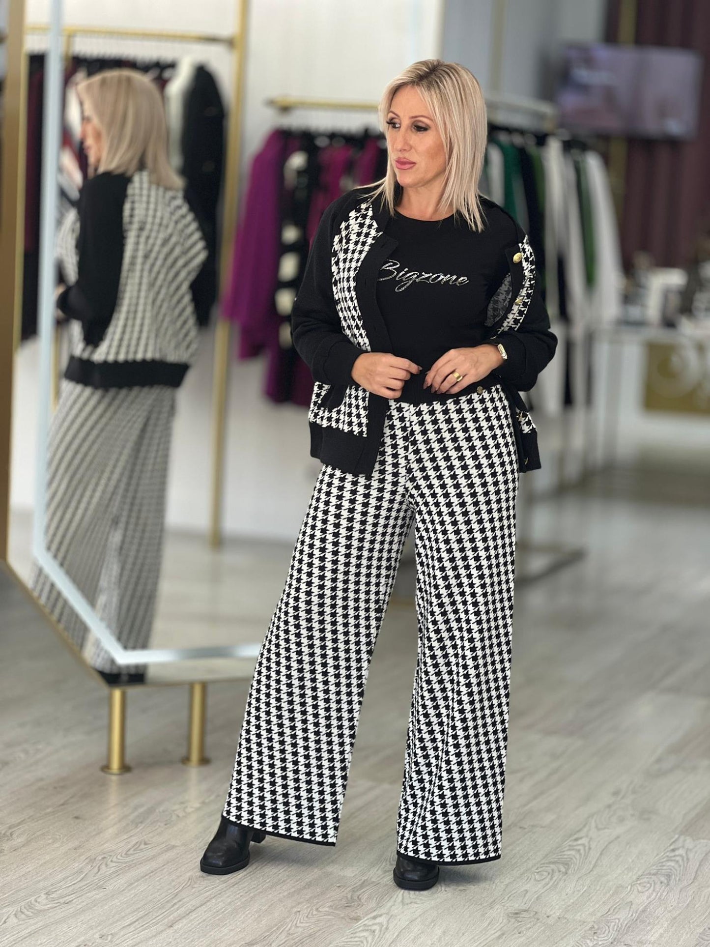 Calças pied-de-poule