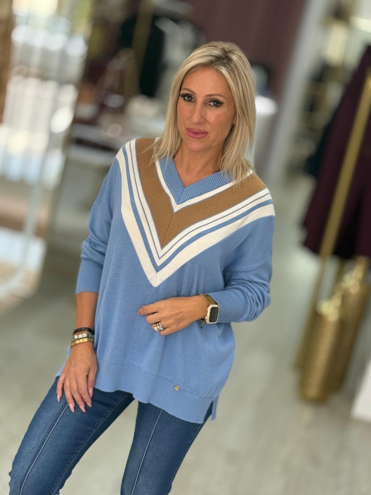 Camisola decote em v
