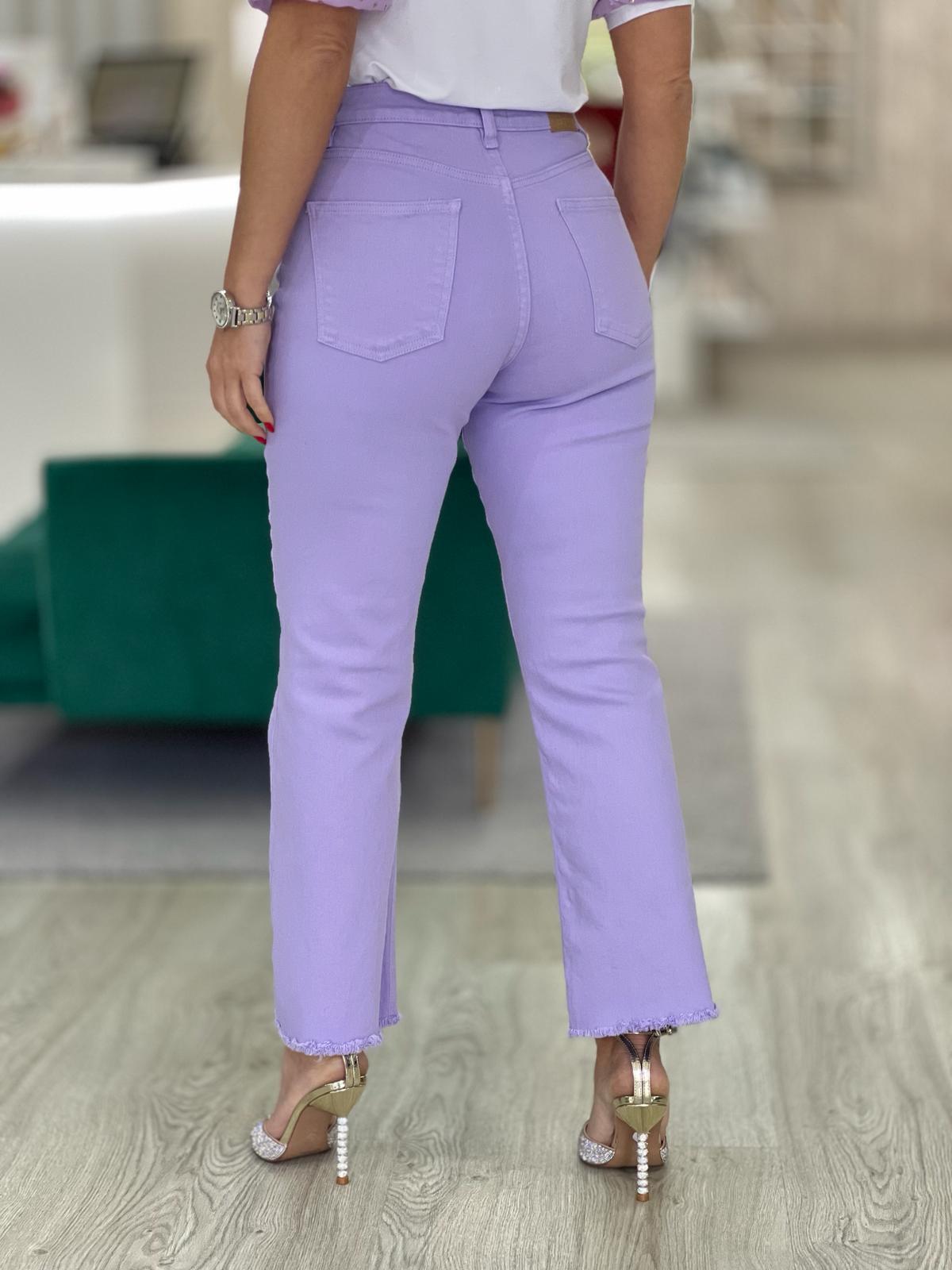 Calça cropped flare