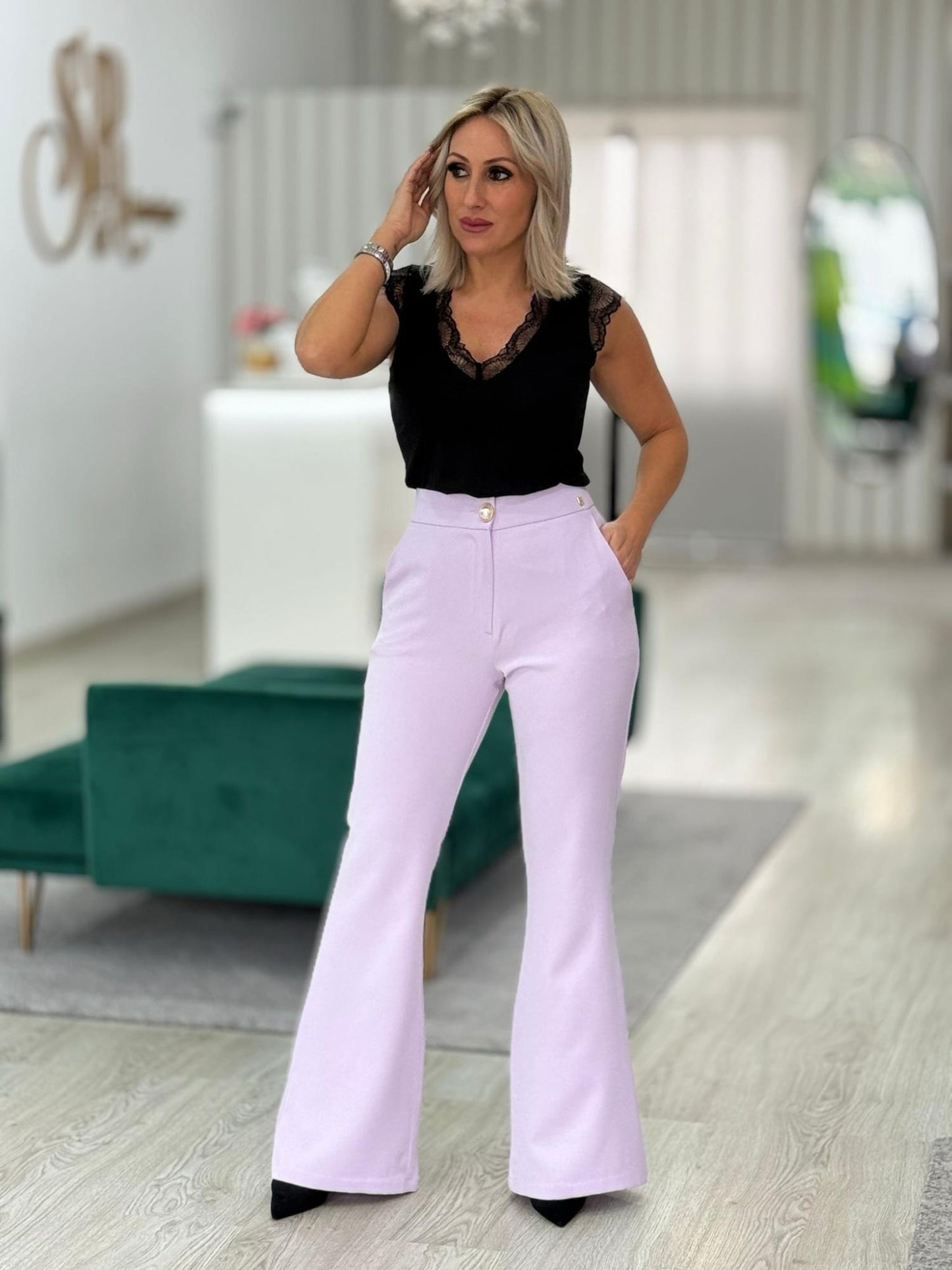 Calças clássicas wide leg