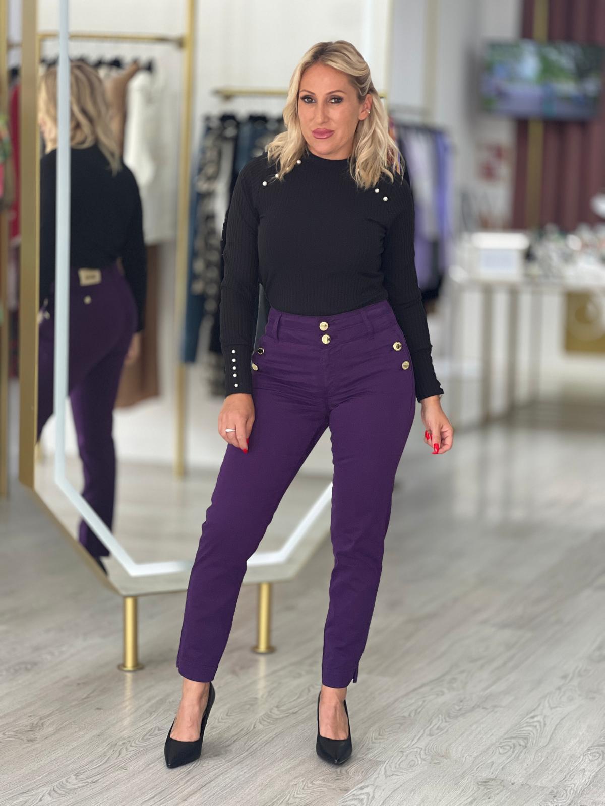 Camisola de malha canelada com pérolas