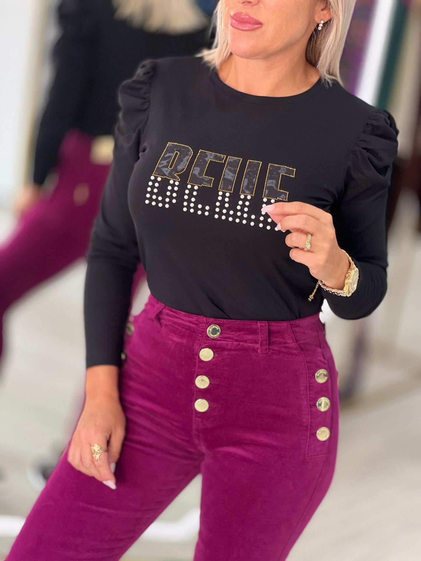 Camisola com pérolas