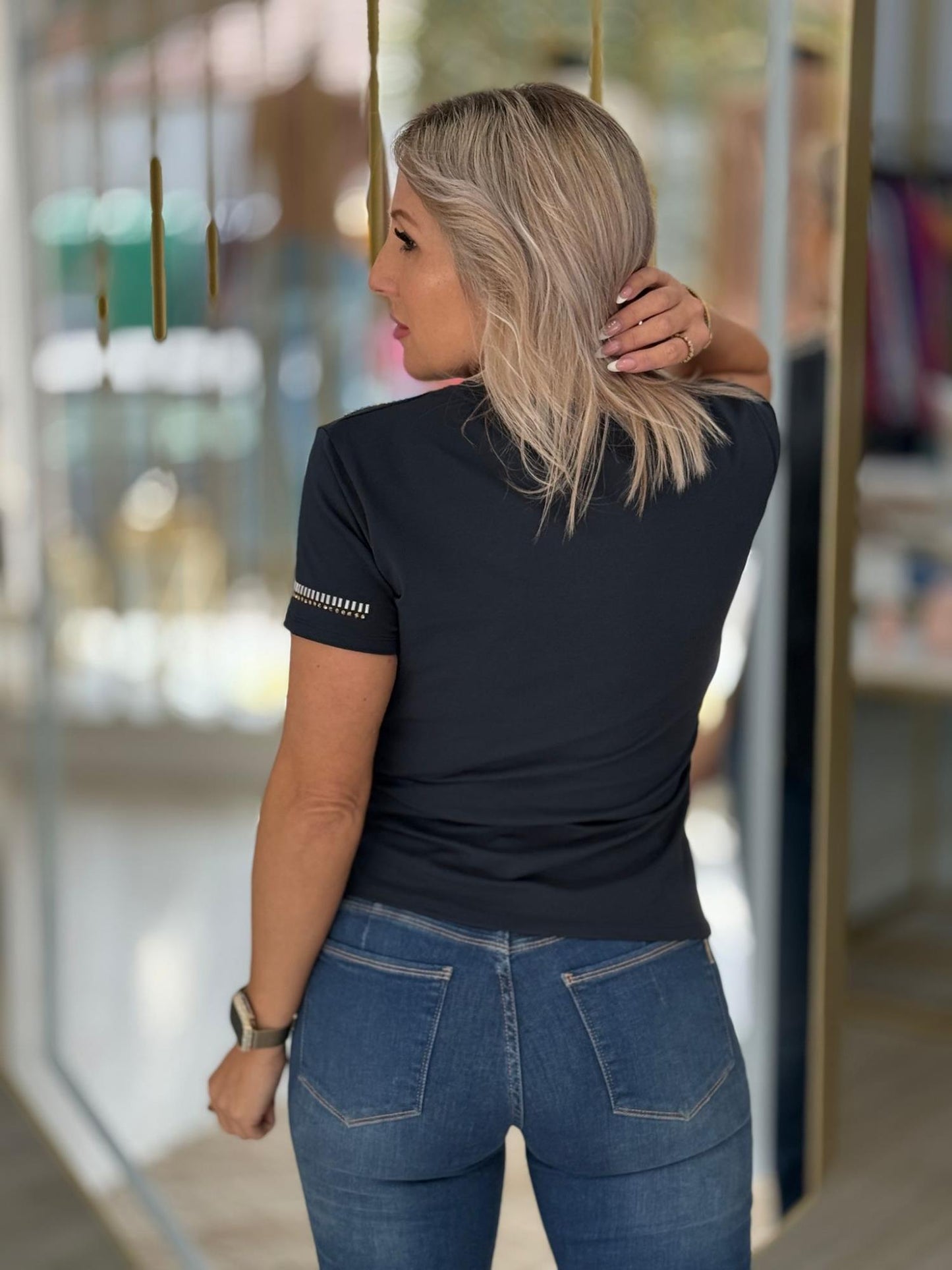 T-shirt com franzido