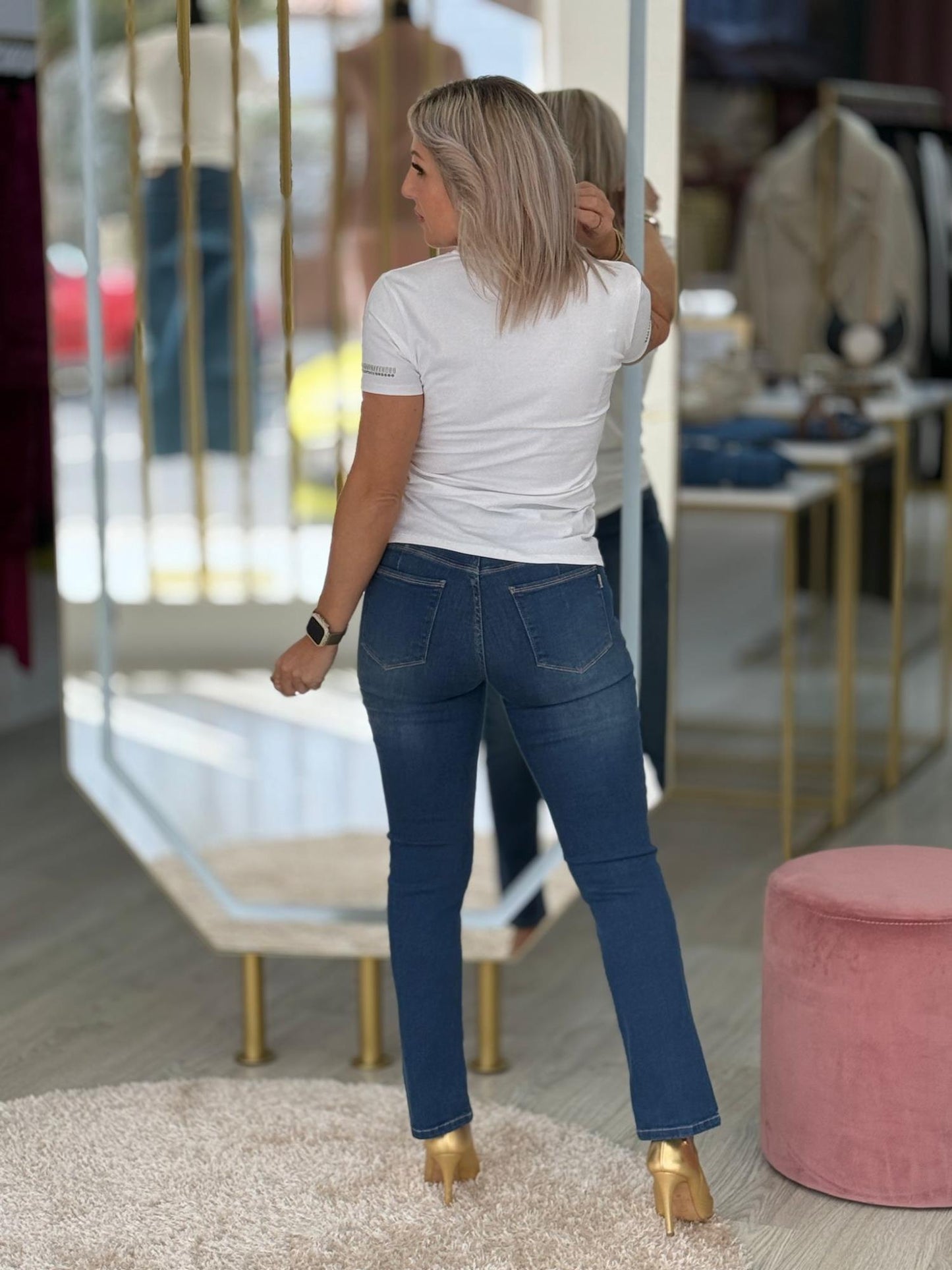 T-shirt com franzido