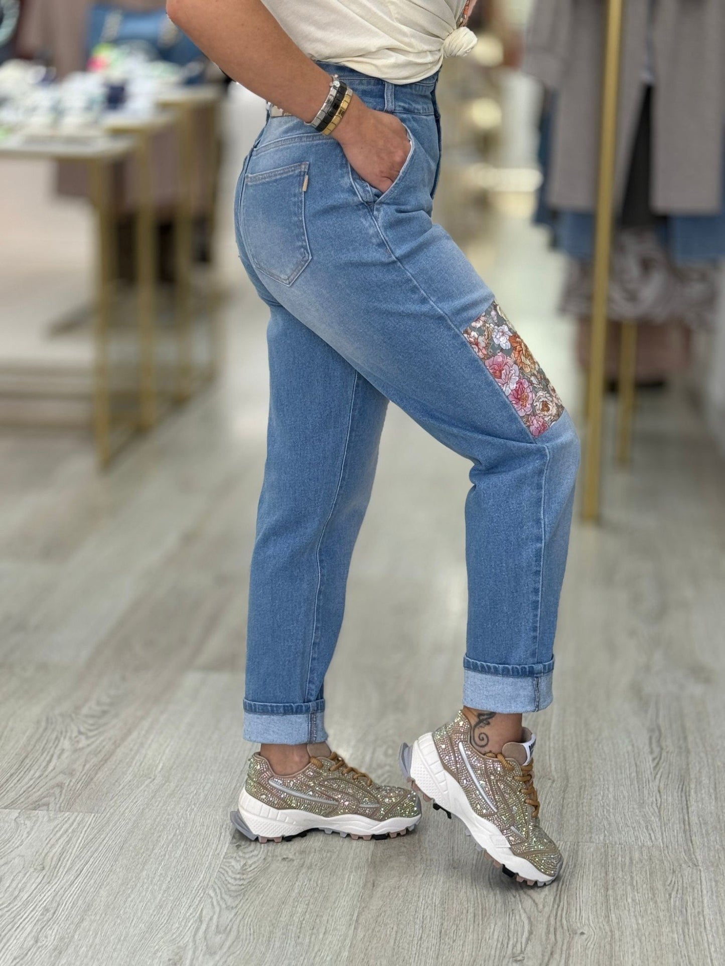 Calças de ganga mom