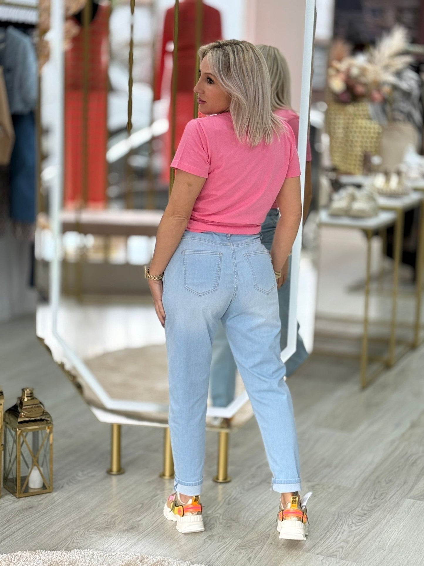 Calça de ganga slouchy slim