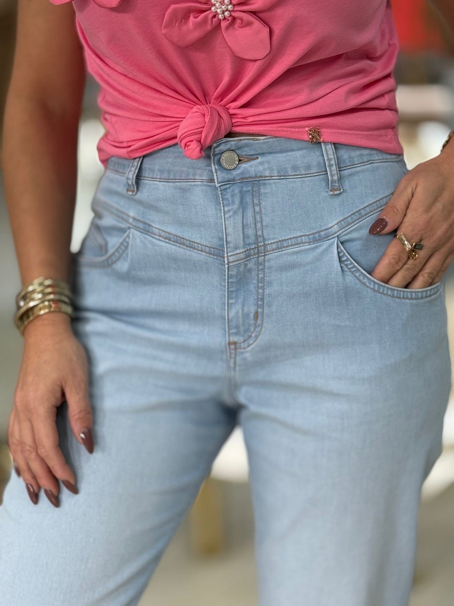 Calça de ganga slouchy slim