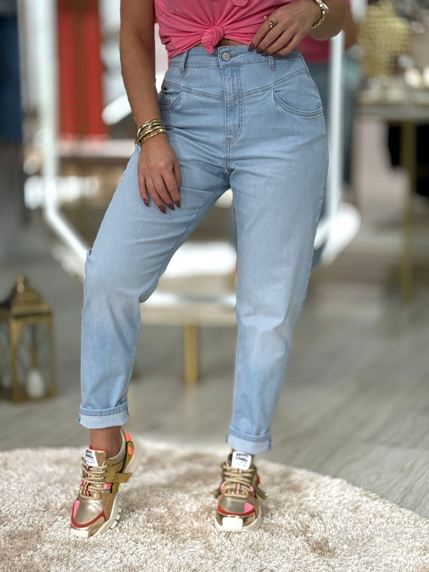 Calça de ganga slouchy slim