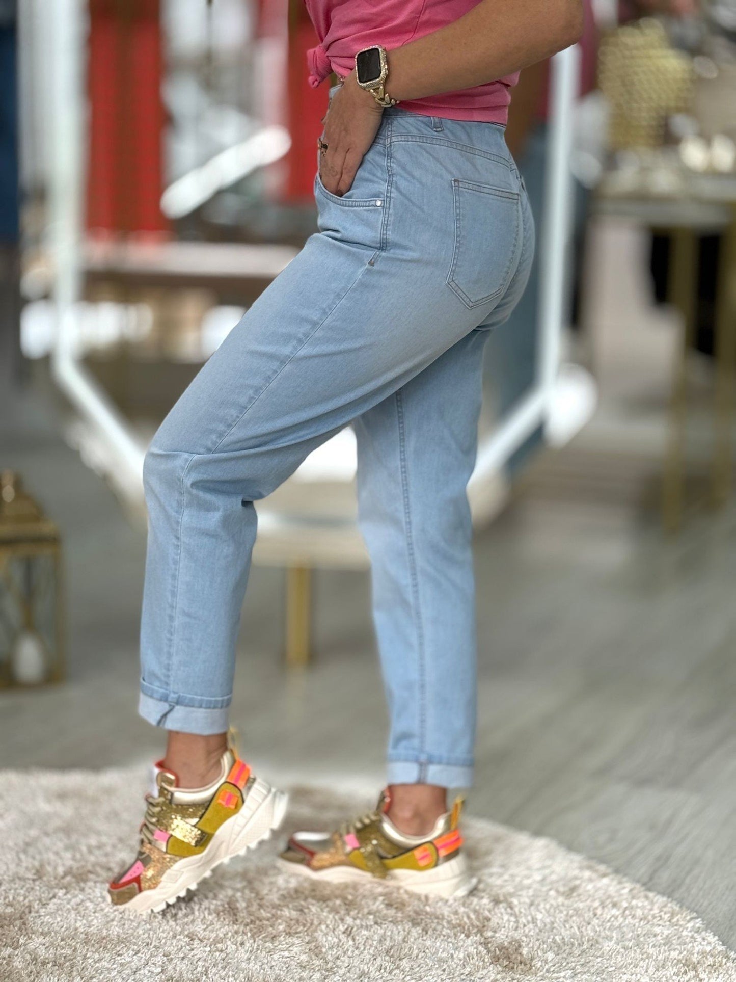 Calça de ganga slouchy slim