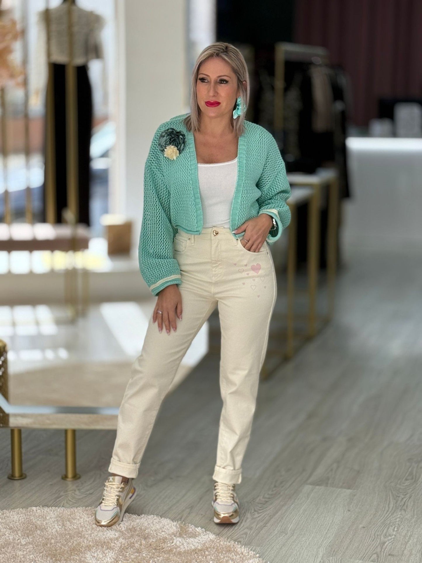 Calça de ganga Mom Slim