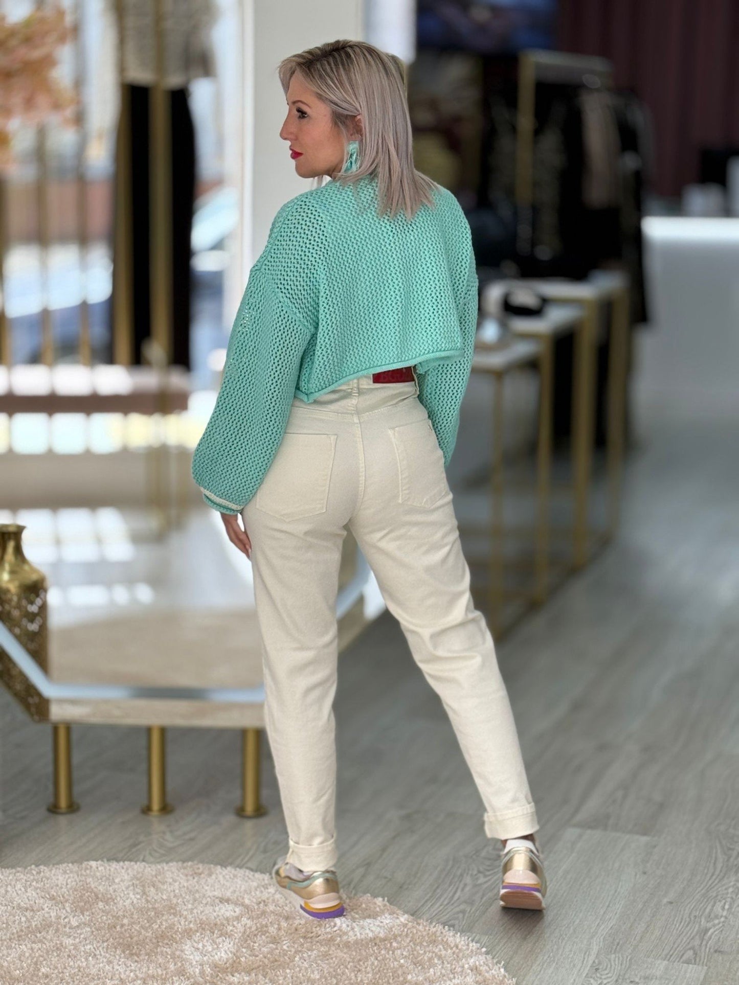 Calça de ganga Mom Slim