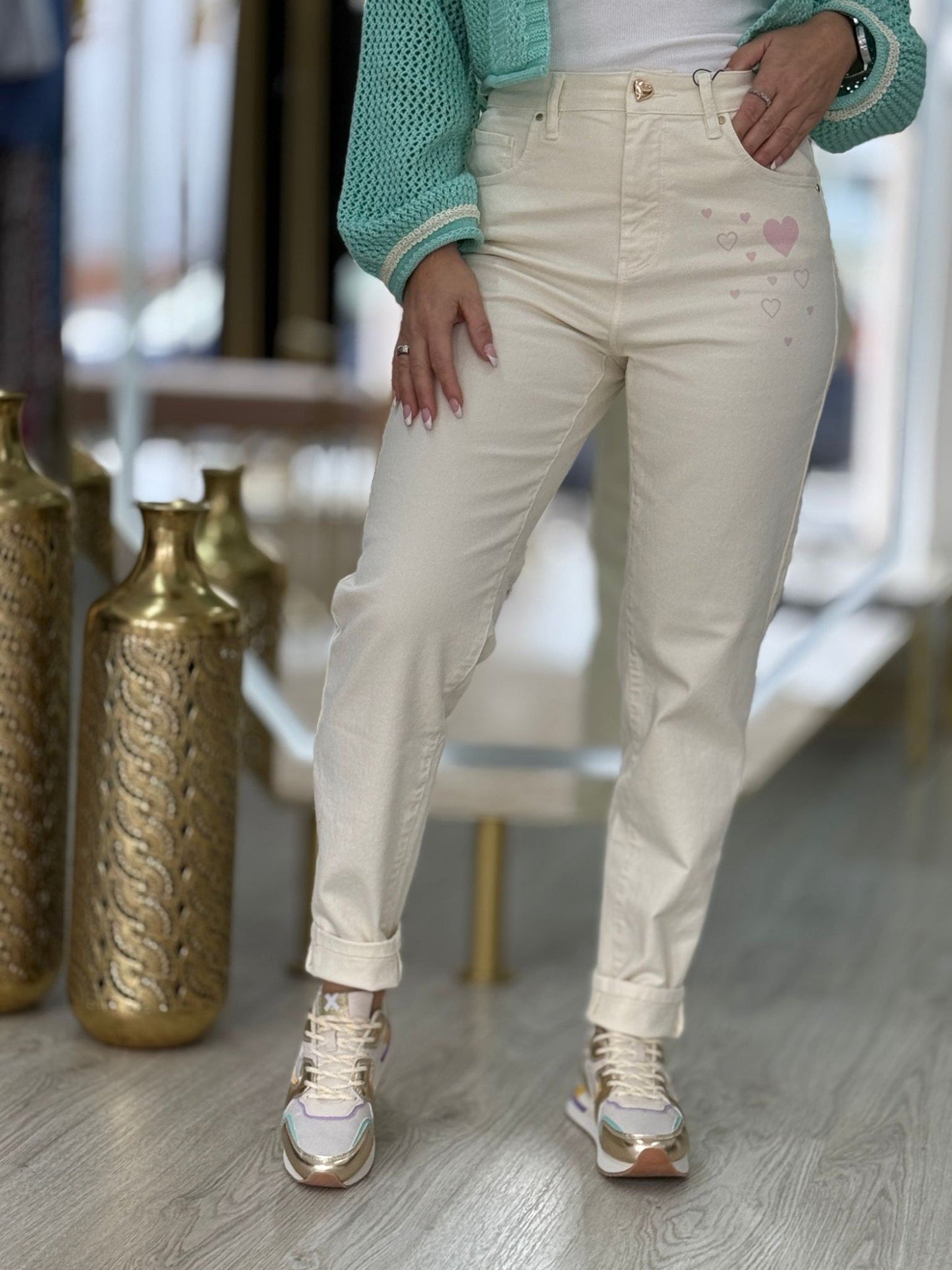 Calça de ganga Mom Slim