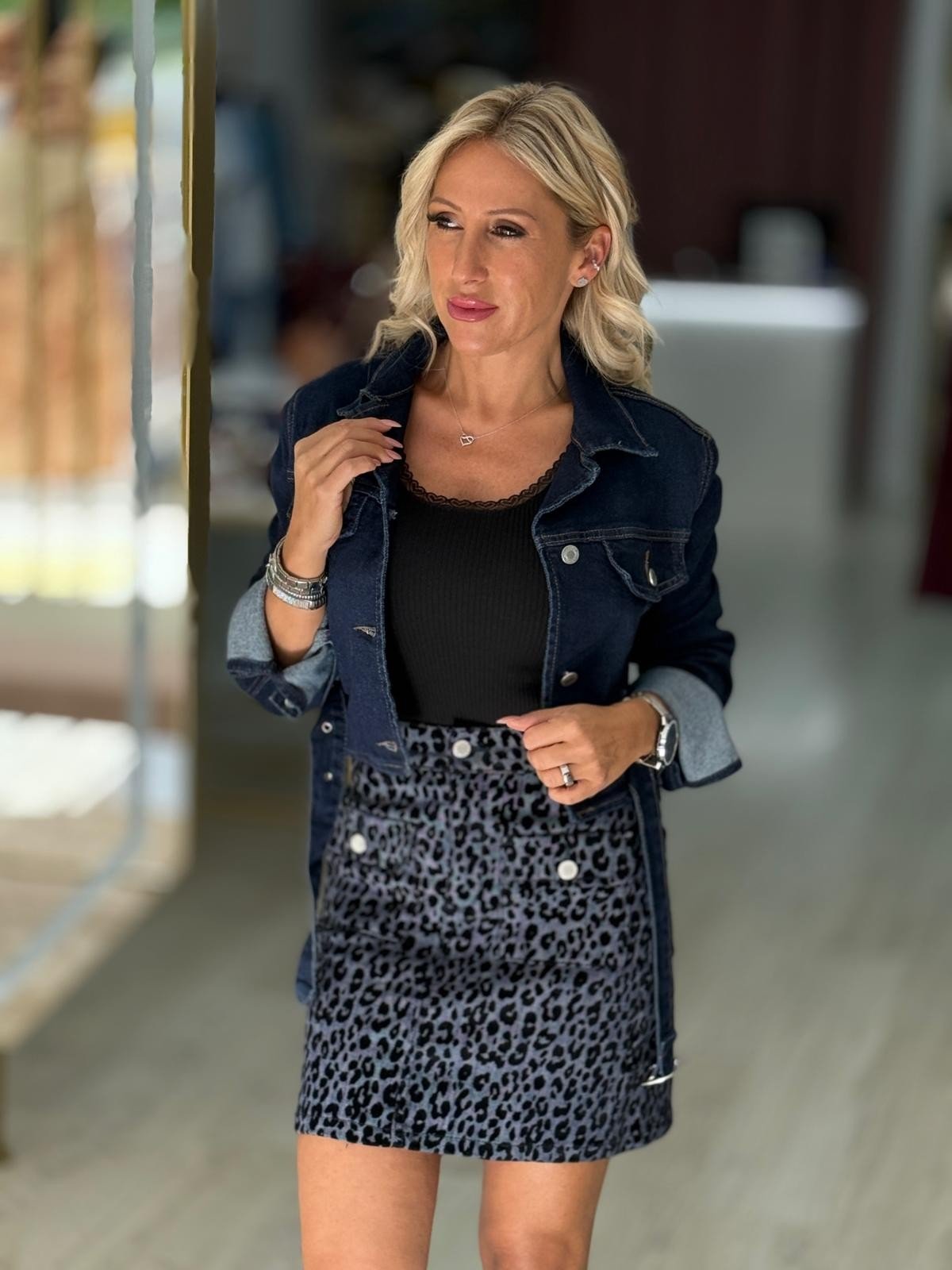 Saia veludo animal print