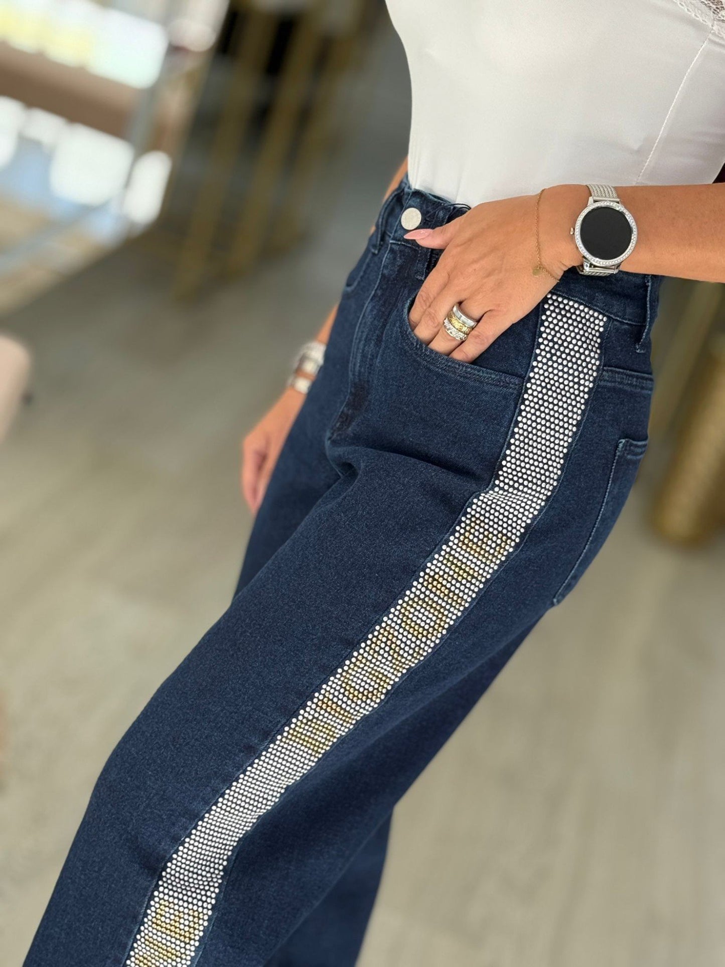 Calça de ganga