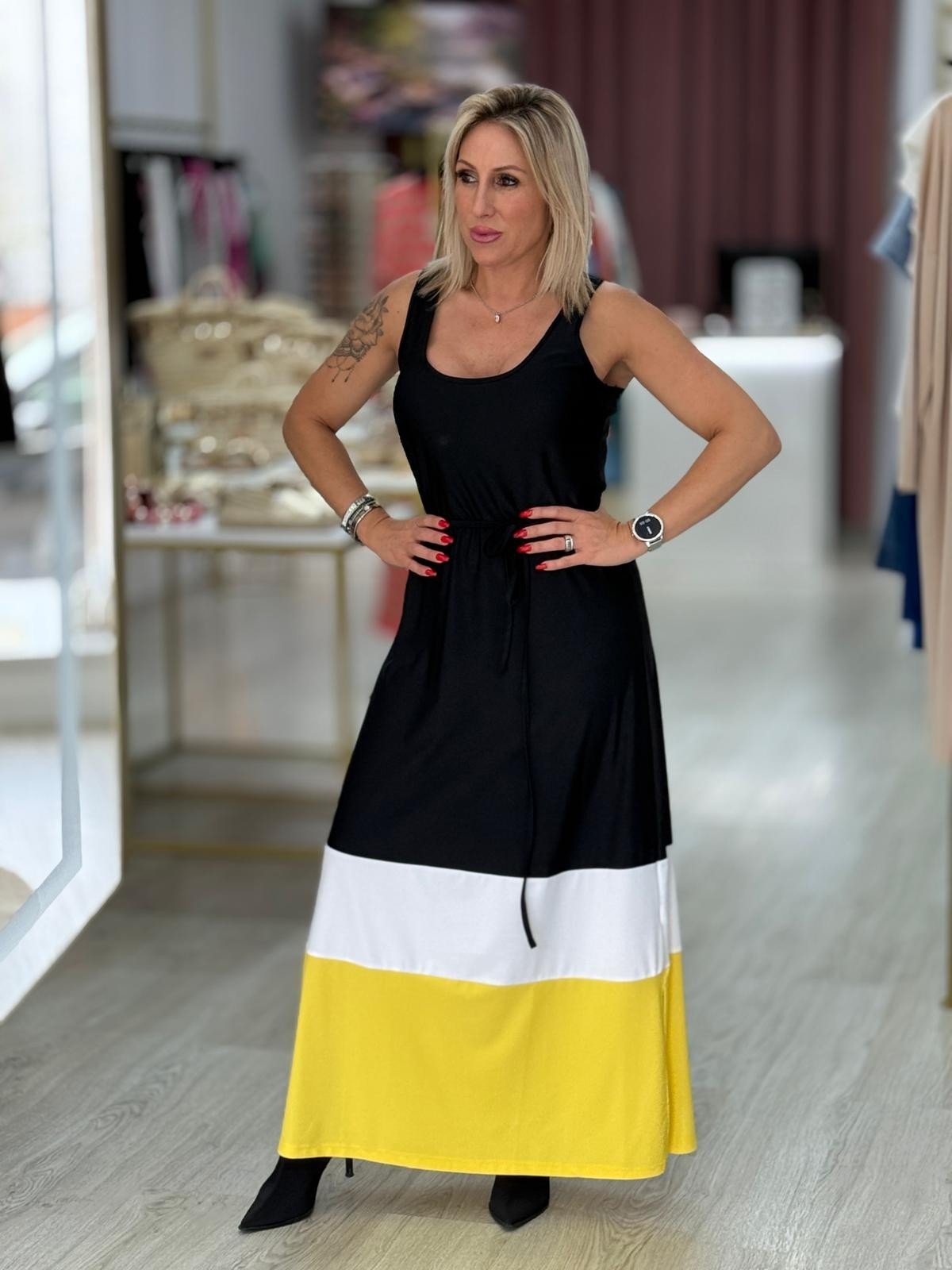 Vestido tricolor