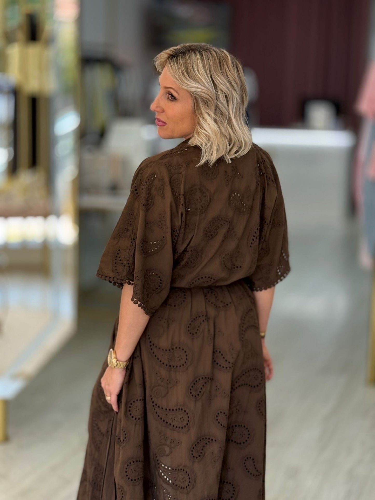 Kimono bordado inglês