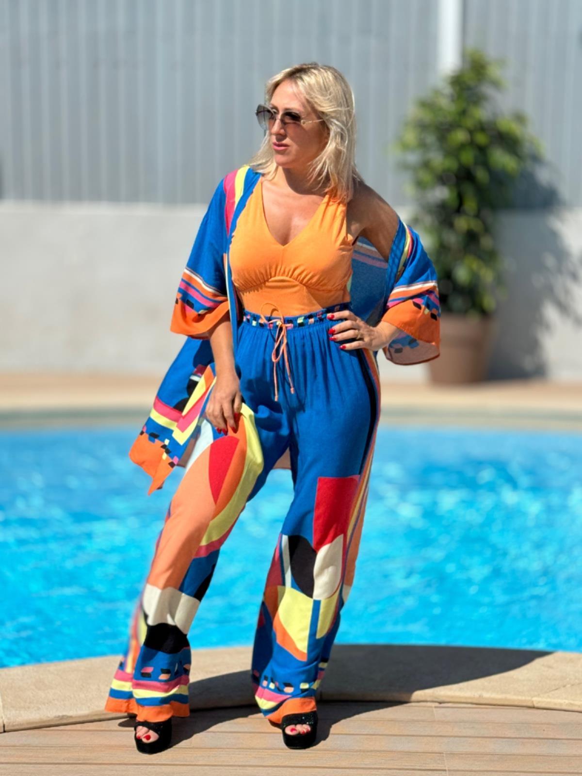 Calça Pantalona Estampada
