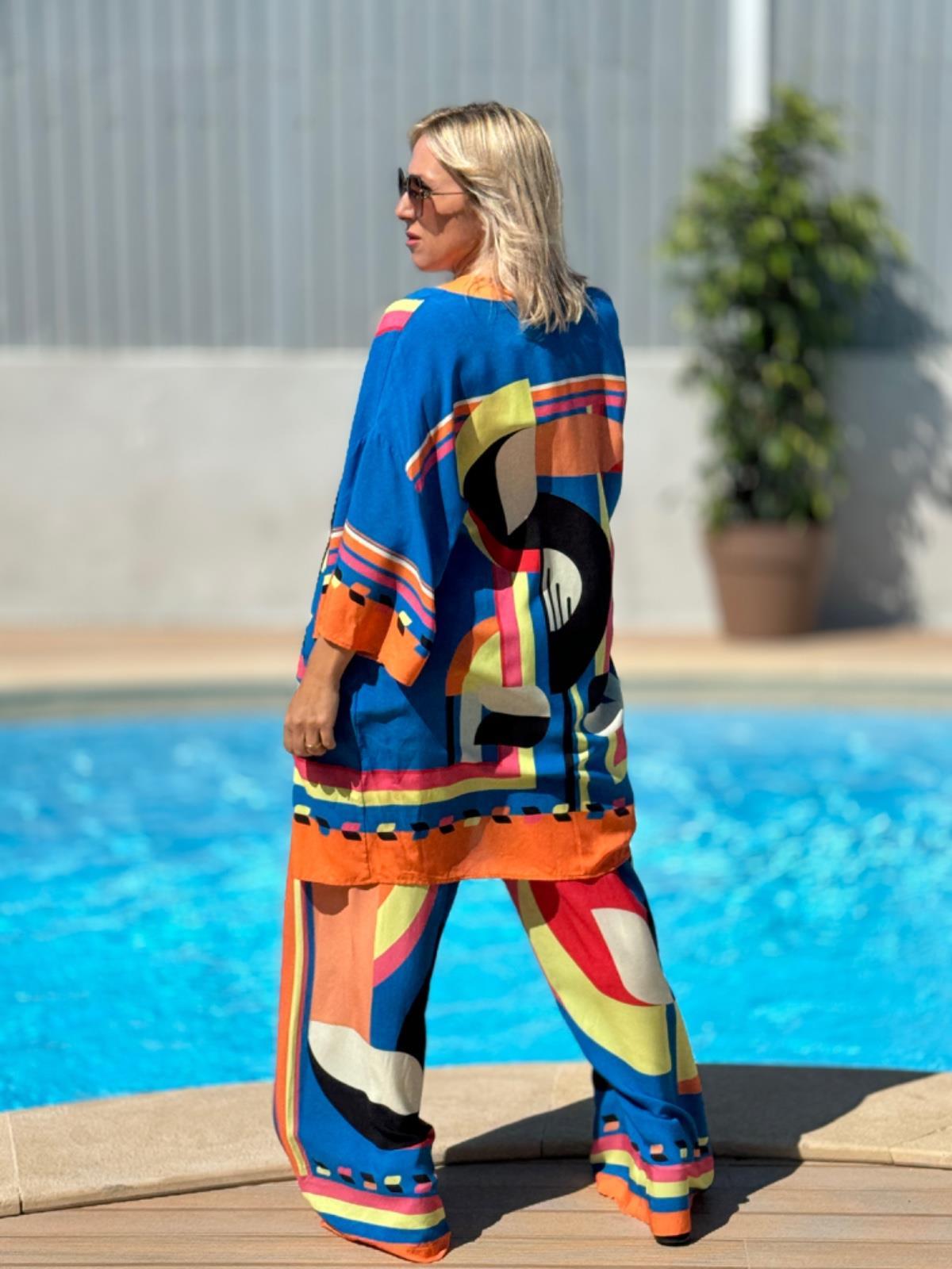 Calça Pantalona Estampada