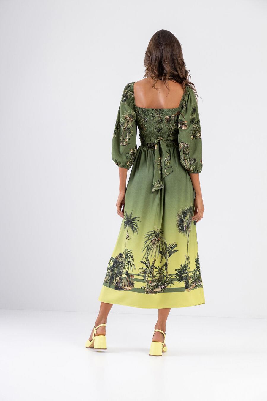 Vestido Manga 3/4 Com Decote Transpassado