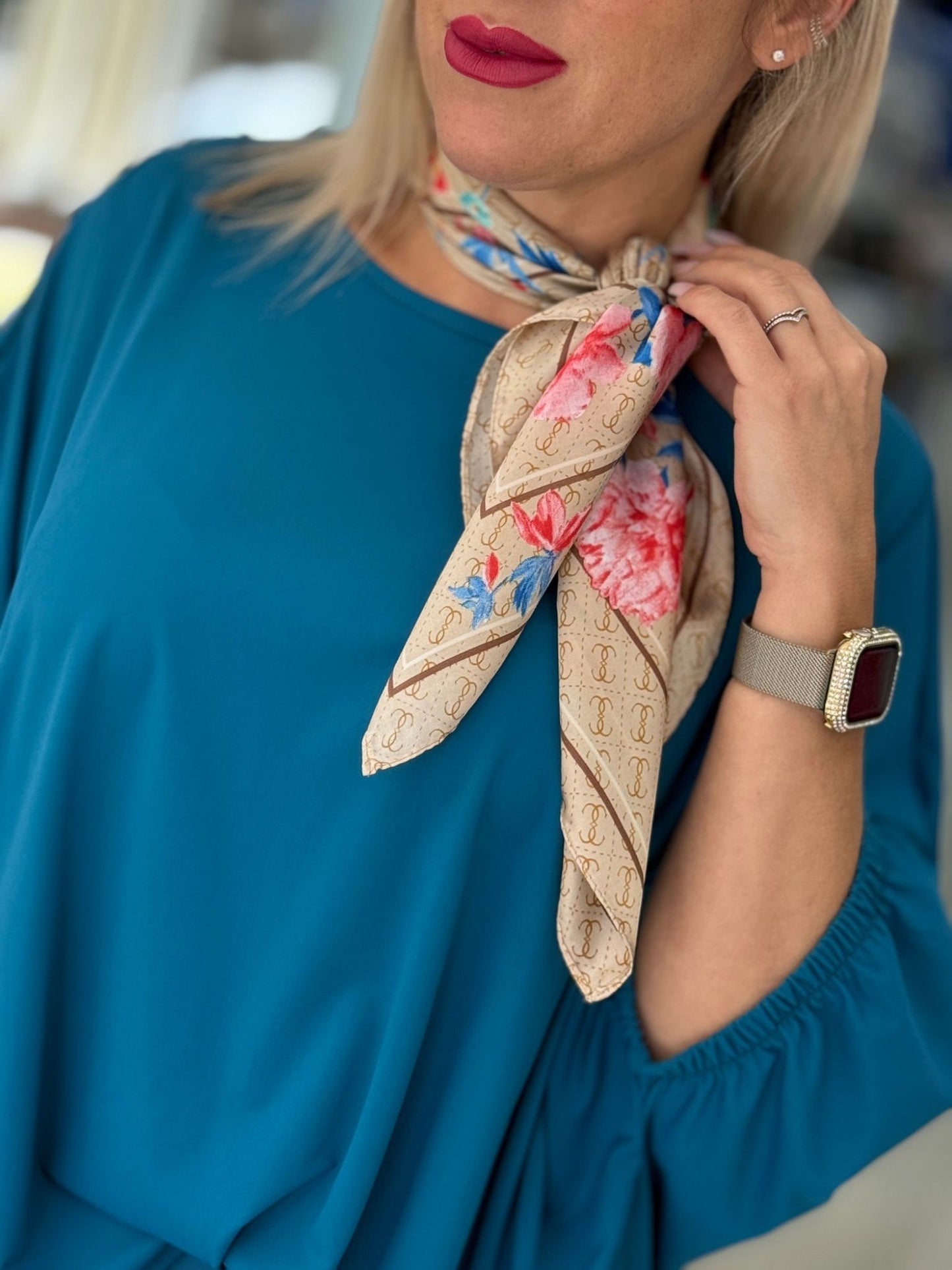 Lenço cetim estampado (+cores)