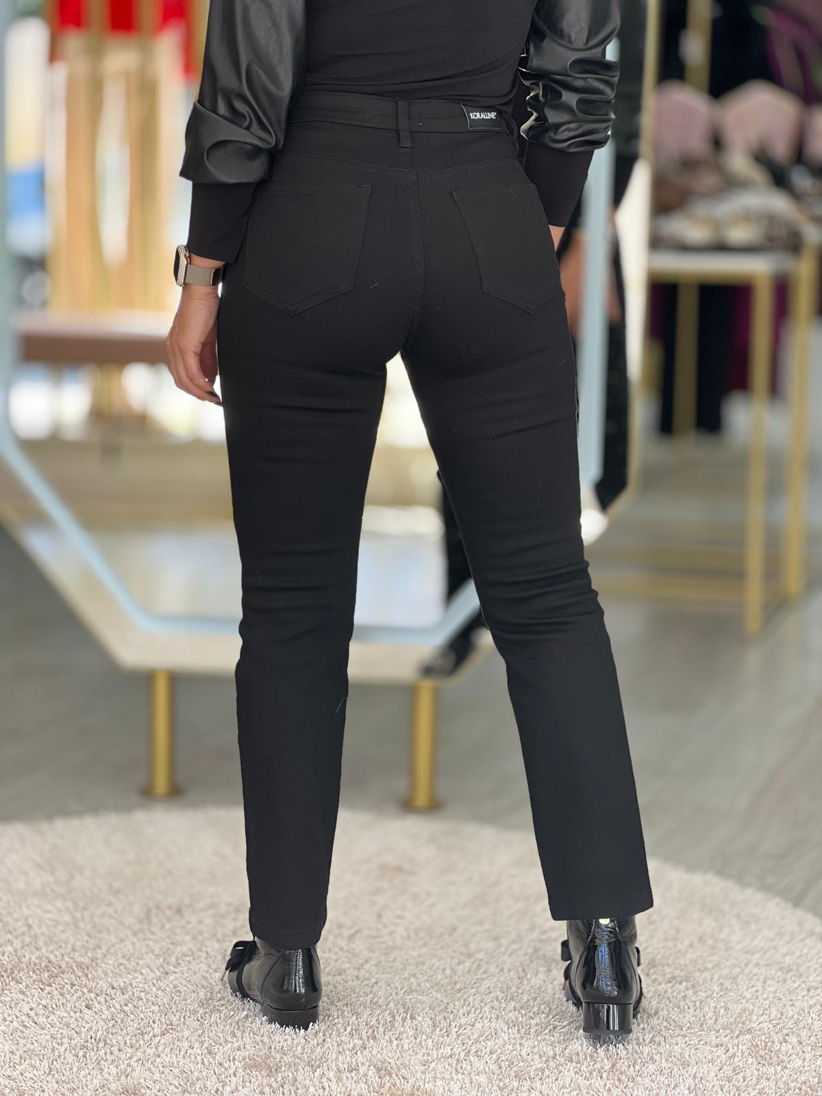Calça de ganga com strass