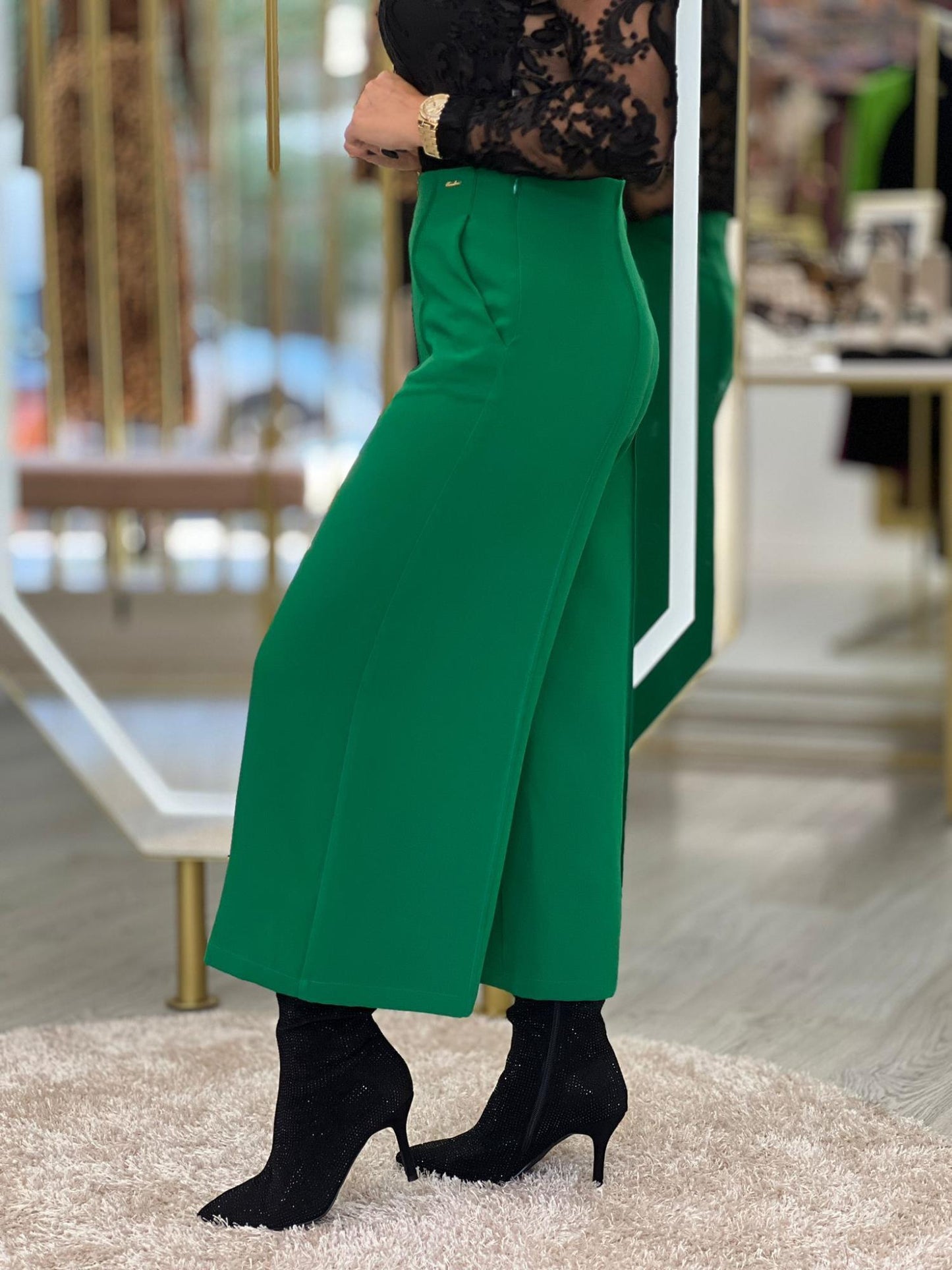 Calças culotte crop