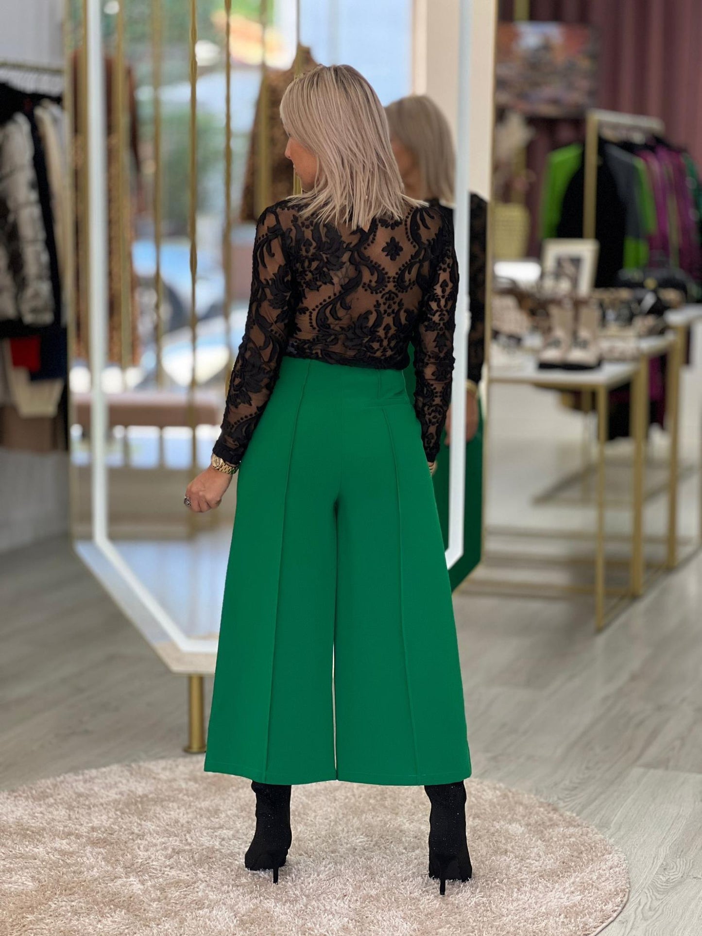 Calças culotte crop