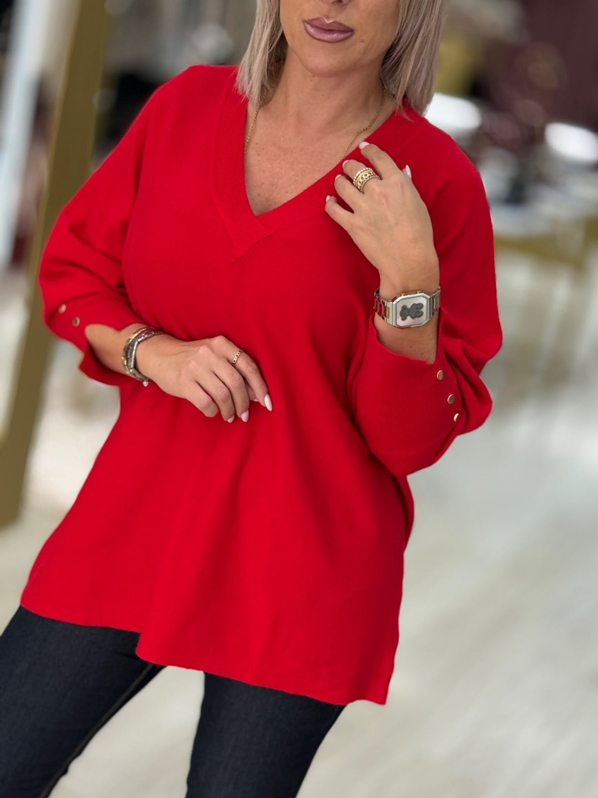 Camisola de Malha Decote em V