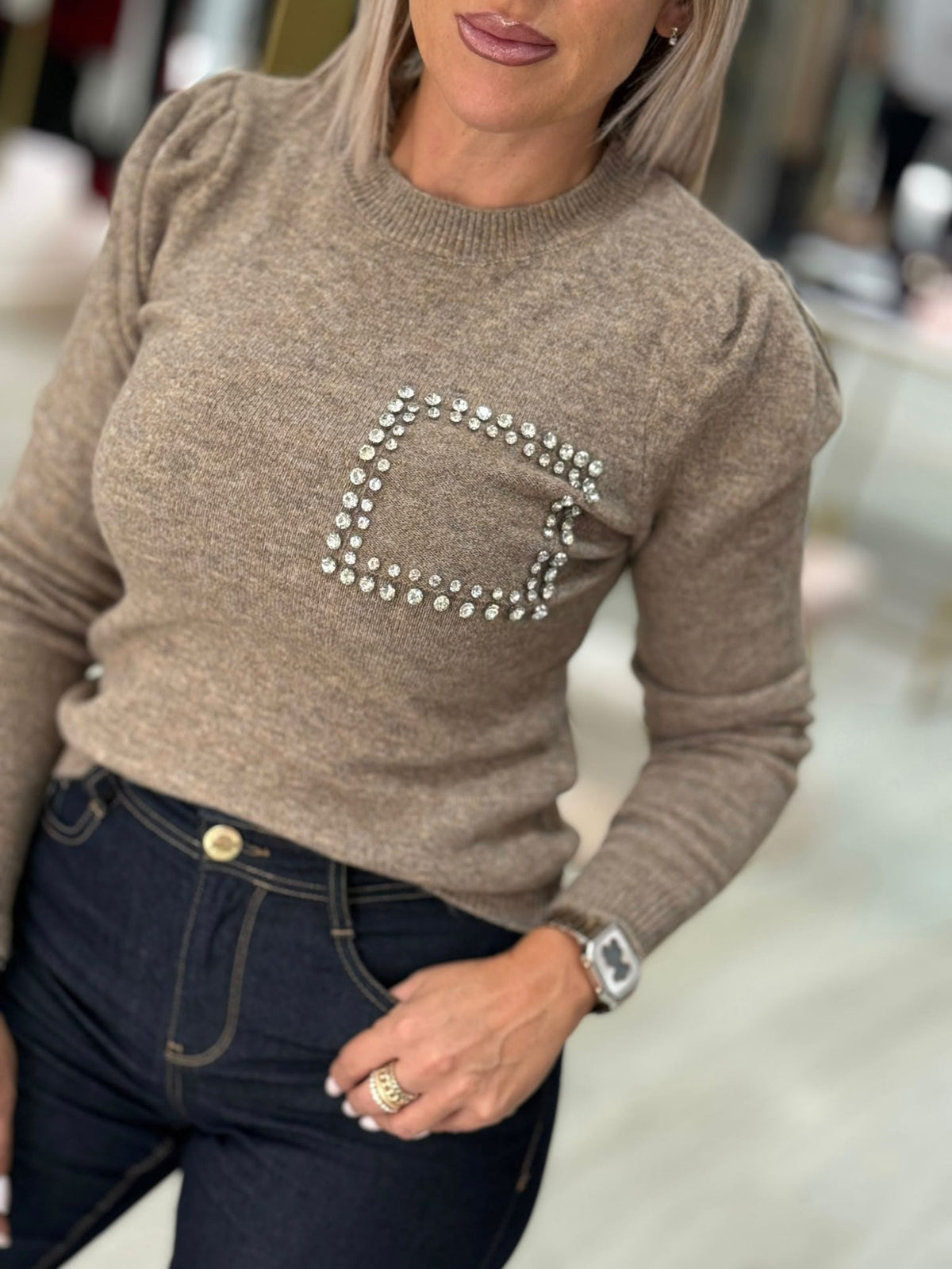 Camisola de Malha com Aplicações (+ cores)