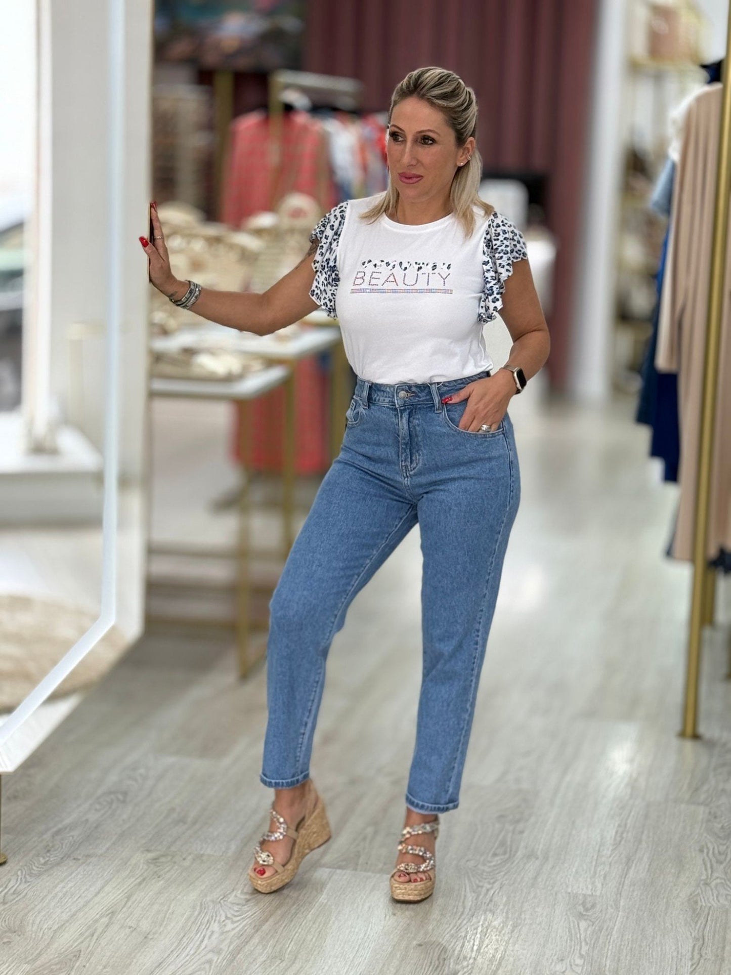 T-shirt folhos