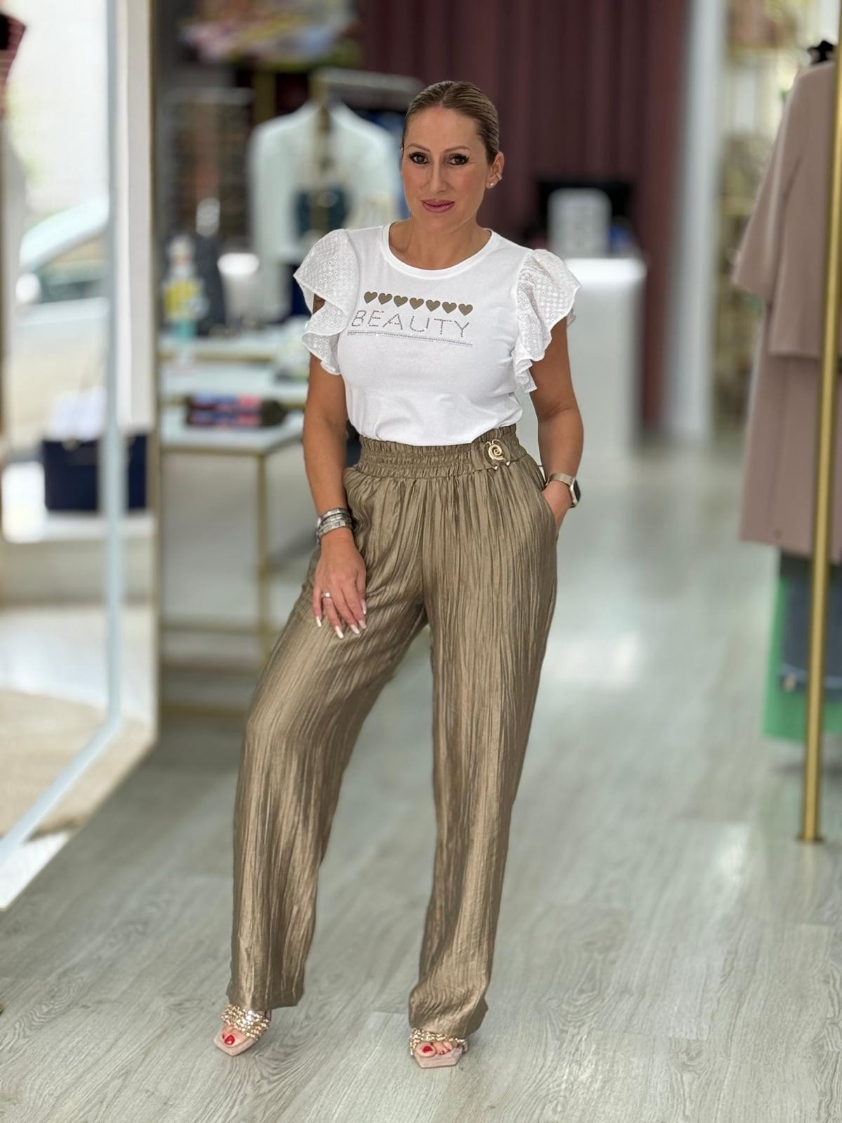 T-shirt folhos