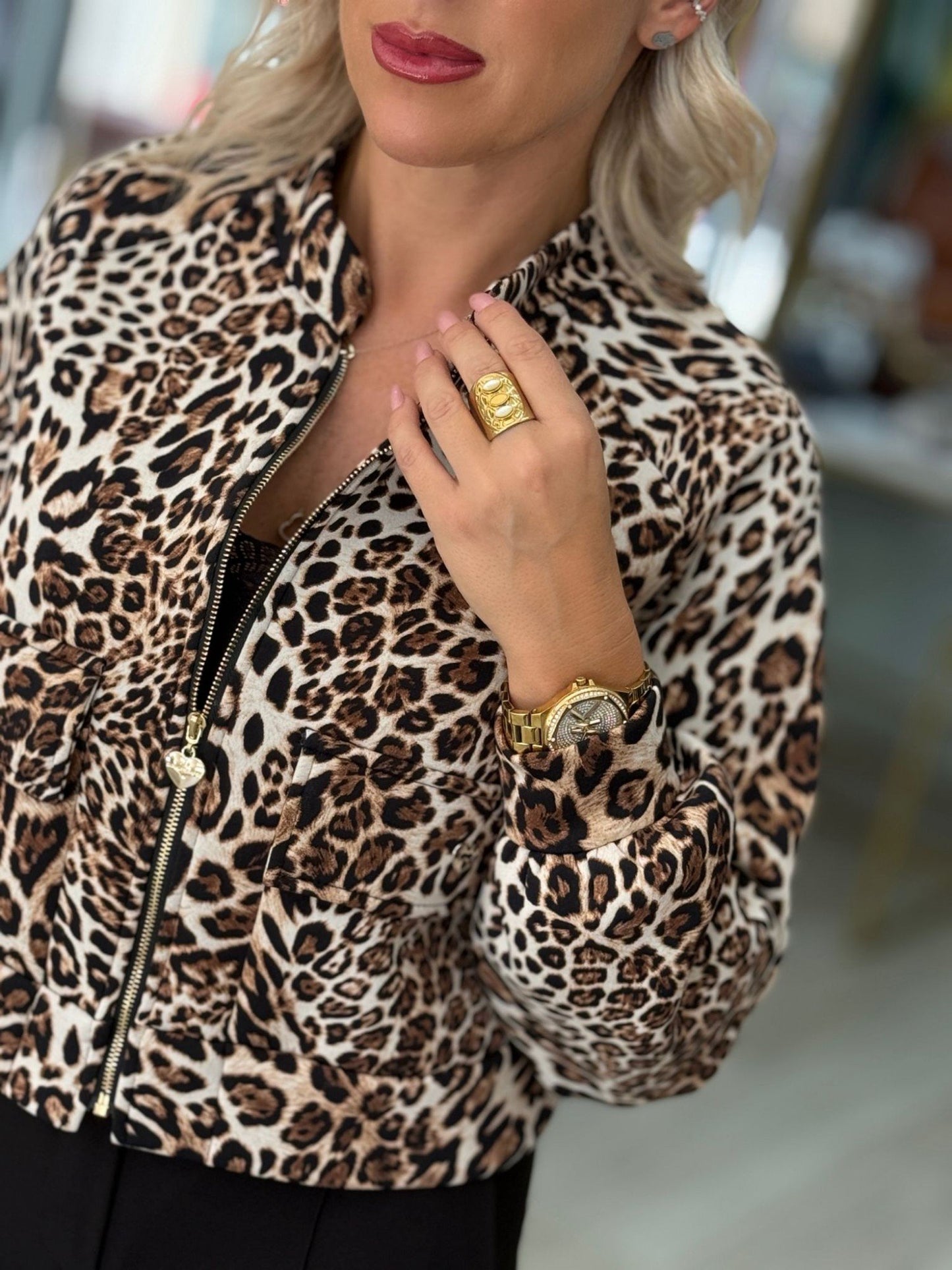 Bomber estampado animal