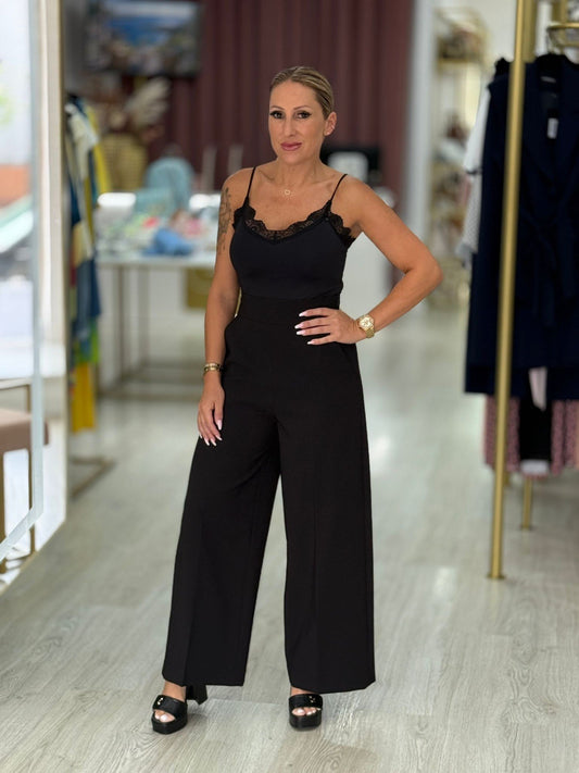 Calça curta wide leg de cintura subida