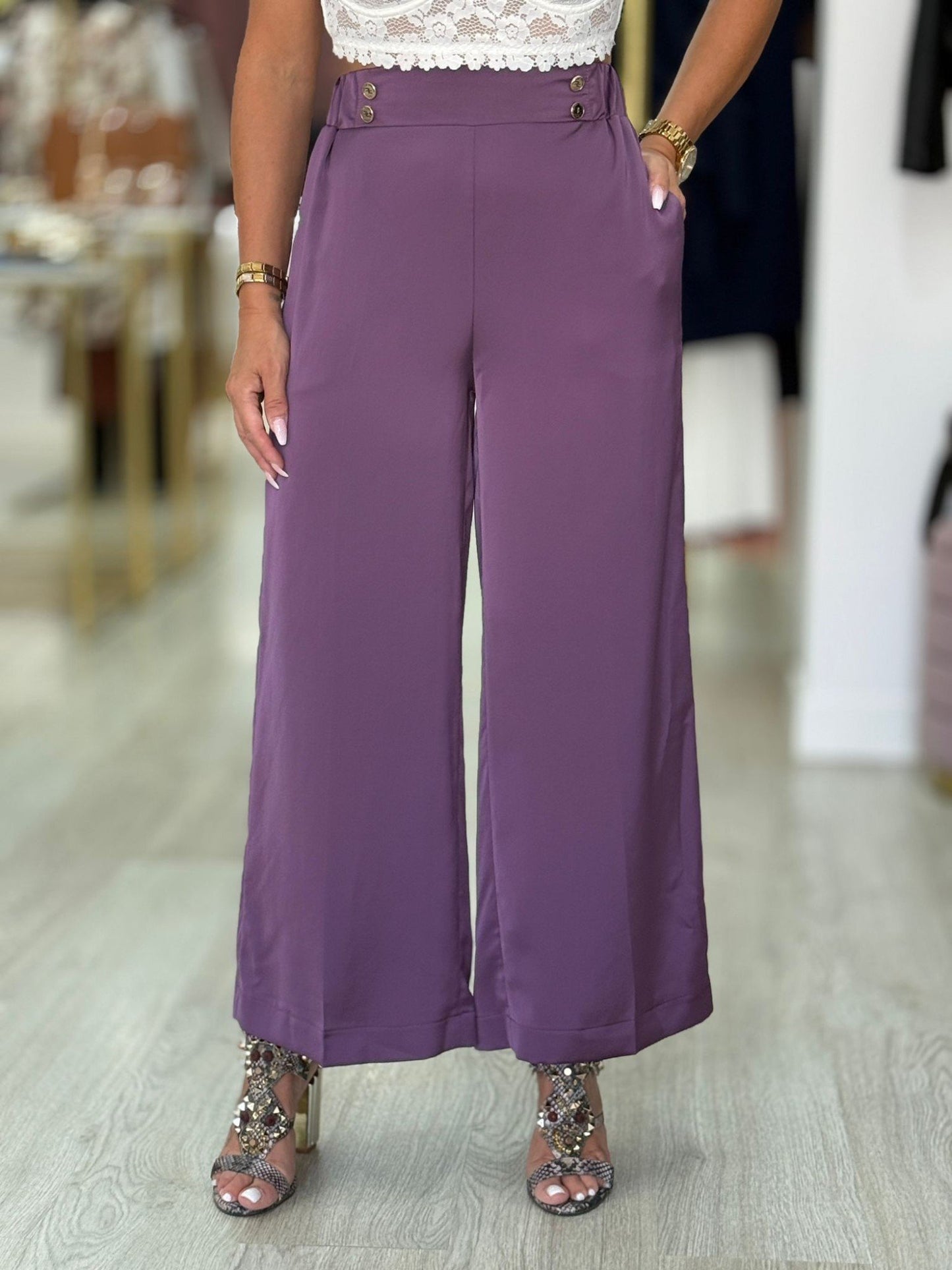 Calça cullote wide leg