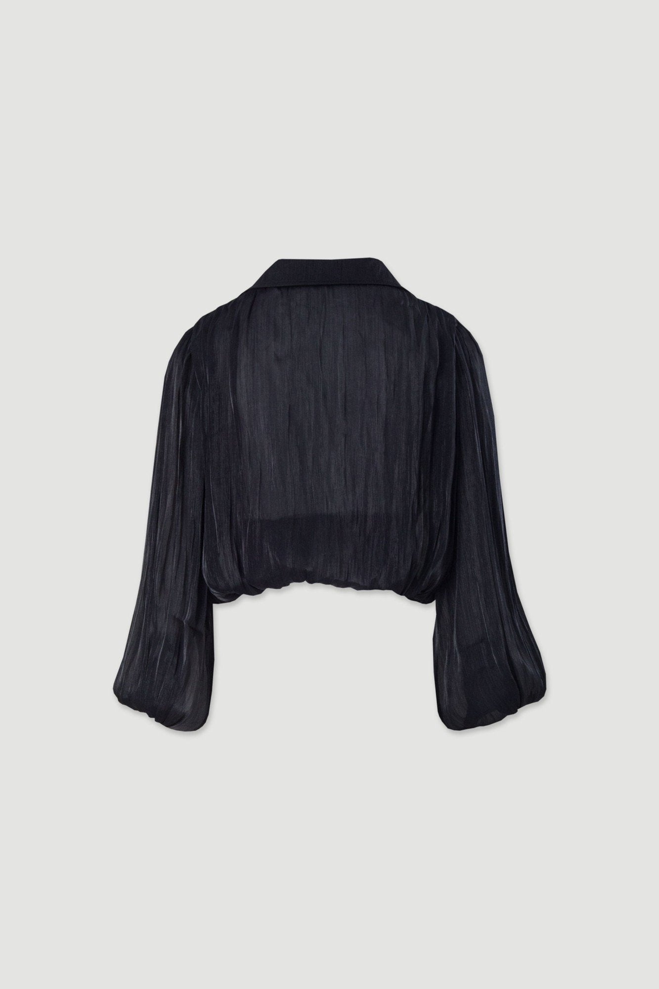 Blusa curta em georgette acetinado com corte abalonado (+ cores)